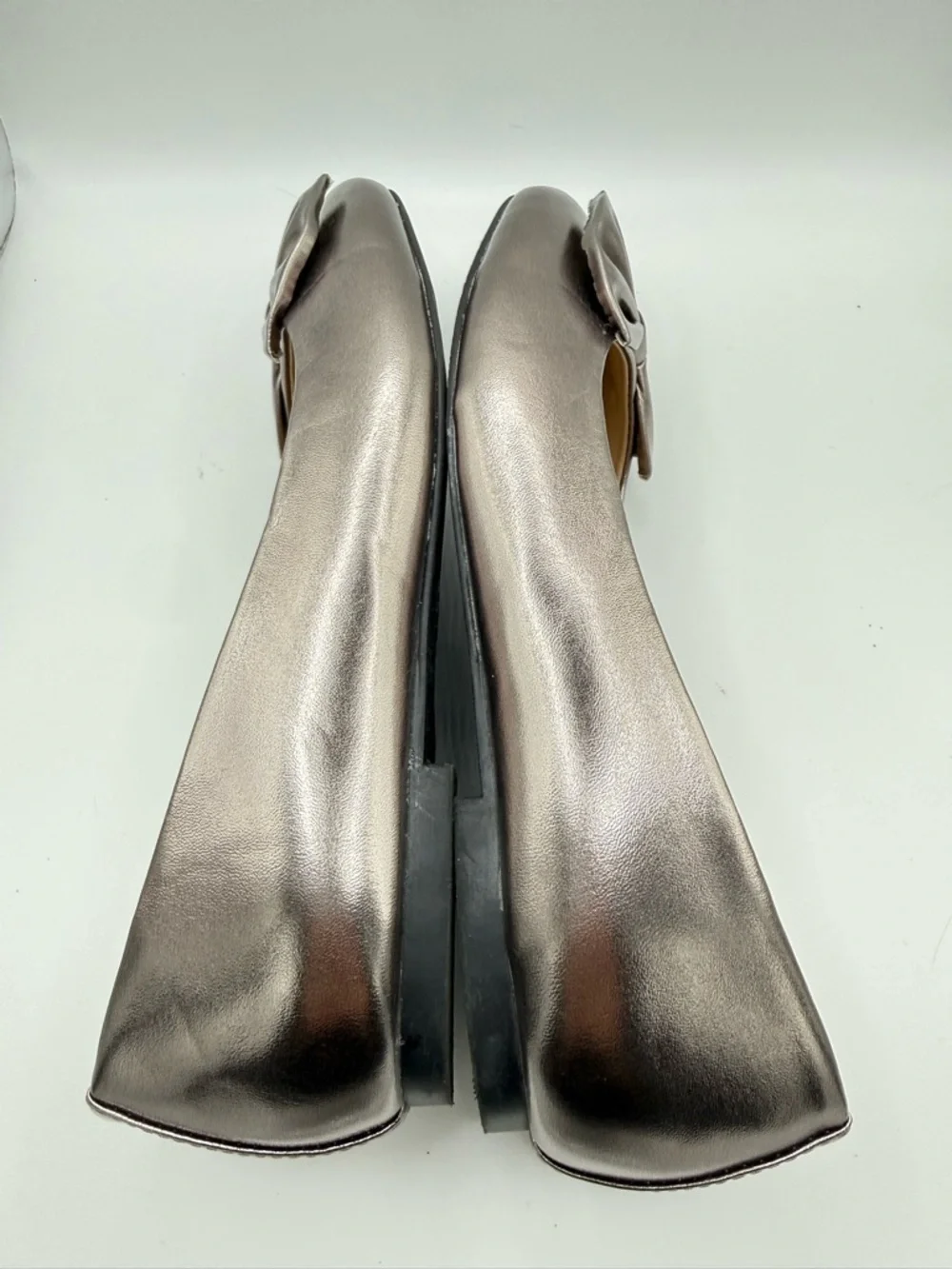 Sam Edelman Felicity Chelzee Ballet Flats Women's Size‎ 6 Metallic Silver Bow